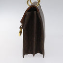 CELINE Macadam Canvas Hand Bag PVC Leather Brown Gold Auth EC006-4