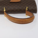 CELINE Macadam Canvas Hand Bag PVC Leather Brown Gold Auth EC006-7
