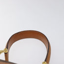 CELINE Macadam Canvas Hand Bag PVC Leather Brown Gold Auth EC006-14