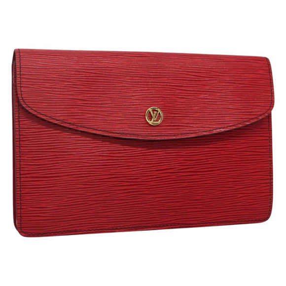 LOUIS VUITTON Epi Montaigne 23 Clutch Bag Red M52667 LV Auth EC007