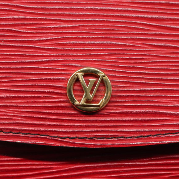 LOUIS VUITTON Epi Montaigne 23 Clutch Bag Red M52667 LV Auth EC007