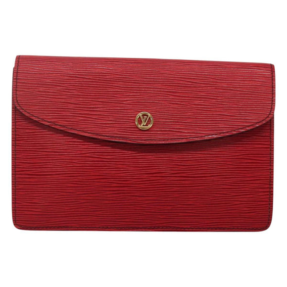 LOUIS VUITTON Epi Montaigne 23 Clutch Bag Red M52667 LV Auth EC007