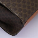 CELINE Macadam Canvas Shoulder Bag PVC Leather Brown Gold Auth EC038-15
