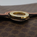 CELINE Macadam Canvas Shoulder Bag PVC Leather Brown Gold Auth EC038-11