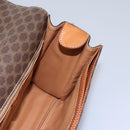 CELINE Macadam Canvas Shoulder Bag PVC Leather Brown Gold Auth EC038-20