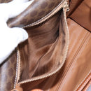 CELINE Macadam Canvas Shoulder Bag PVC Leather Brown Gold Auth EC038-23