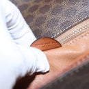 CELINE Macadam Canvas Shoulder Bag PVC Leather Brown Gold Auth EC038-25