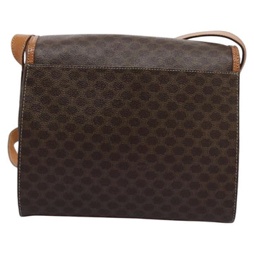 CELINE Macadam Canvas Shoulder Bag PVC Leather Brown Gold Auth EC038 - 0