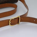 CELINE Macadam Canvas Shoulder Bag PVC Leather Brown Gold Auth EC038-8