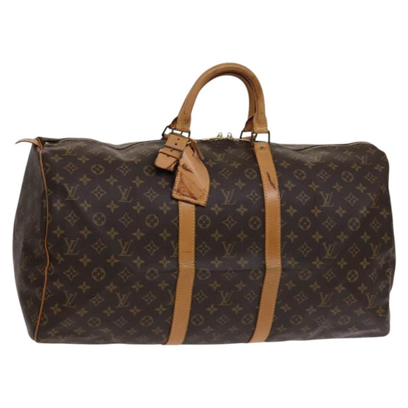 LOUIS VUITTON Monogram Keepall 55 Boston Bag M41424 LV Auth EC039