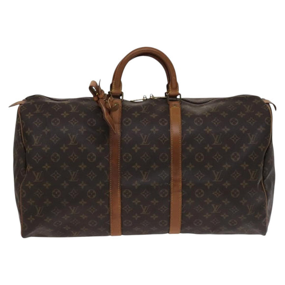 LOUIS VUITTON Monogram Keepall 55 Boston Bag M41424 LV Auth EC040