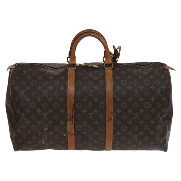 LOUIS VUITTON Monogram Keepall 55 Boston Bag M41424 LV Auth EC040