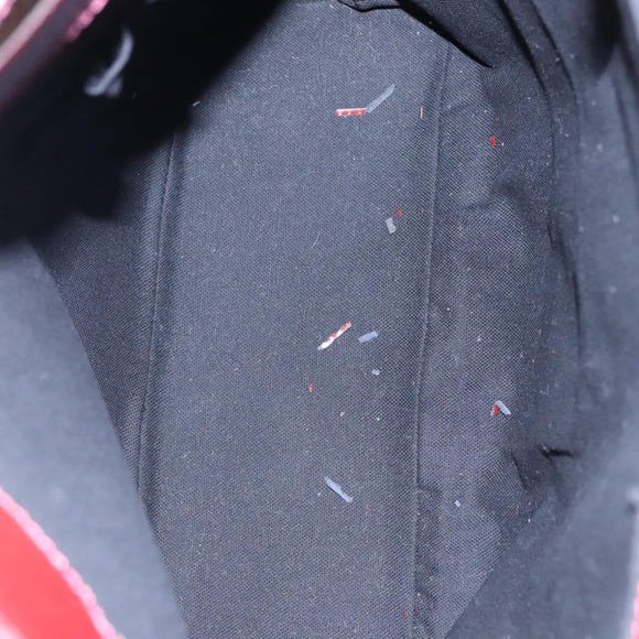 BURBERRY Nova Check Shoulder Bag PVC Beige Wine Red Silver Auth EC077