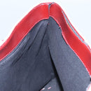 BURBERRY Nova Check Shoulder Bag PVC Beige Wine Red Silver Auth EC077-20