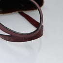 BURBERRY Nova Check Shoulder Bag PVC Beige Wine Red Silver Auth EC077-7