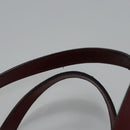 BURBERRY Nova Check Shoulder Bag PVC Beige Wine Red Silver Auth EC077-14