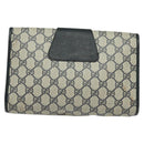 GUCCI GG Supreme Sherry Line Clutch Bag PVC Red Navy 156 01 030 Auth EC080-2