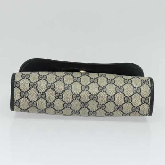 GUCCI GG Supreme Sherry Line Clutch Bag PVC Red Navy 156 01 030 Auth EC080