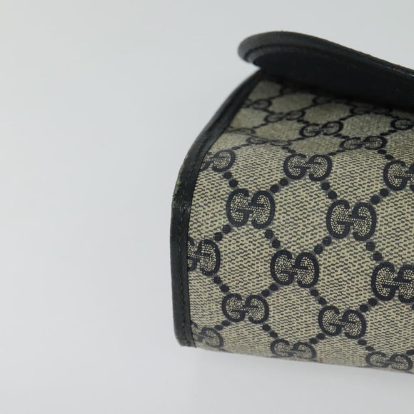 GUCCI GG Supreme Sherry Line Clutch Bag PVC Red Navy 156 01 030 Auth EC080