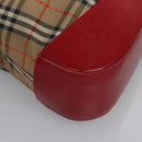 Burberrys Nova Check Shoulder Bag Canvas Beige Red gold Auth EC082-15