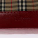 Burberrys Nova Check Shoulder Bag Canvas Beige Red gold Auth EC082-17