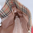 Burberrys Nova Check Shoulder Bag Canvas Beige Red gold Auth EC082-19