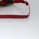 Burberrys Nova Check Shoulder Bag Canvas Beige Red gold Auth EC082-7