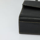 CELINE Shoulder Bag Leather Black Auth EC092-9