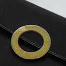 CELINE Shoulder Bag Leather Black Auth EC092-17