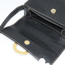 CELINE Shoulder Bag Leather Black Auth EC092-10