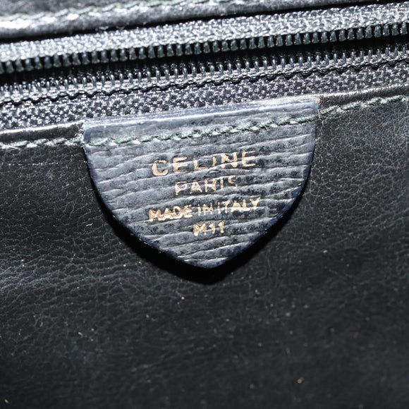 CELINE Shoulder Bag Leather Black Auth EC092