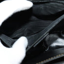 CELINE Shoulder Bag Leather Black Auth EC092-21