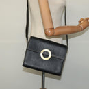 CELINE Shoulder Bag Leather Black Auth EC092-22