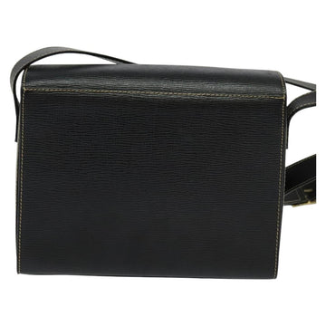 CELINE Shoulder Bag Leather Black Auth EC092 - 0