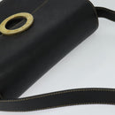 CELINE Shoulder Bag Leather Black Auth EC092-6
