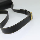 CELINE Shoulder Bag Leather Black Auth EC092-7