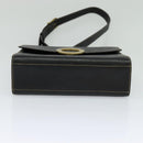 CELINE Shoulder Bag Leather Black Auth EC092-5