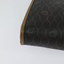 Christian Dior Honeycomb Canvas Chain Shoulder Bag PVC Black Gold Auth EC097-15