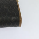 Christian Dior Honeycomb Canvas Chain Shoulder Bag PVC Black Gold Auth EC097-16