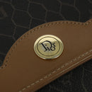 Christian Dior Honeycomb Canvas Chain Shoulder Bag PVC Black Gold Auth EC097-17
