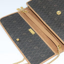 Christian Dior Honeycomb Canvas Chain Shoulder Bag PVC Black Gold Auth EC097-10