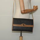 Christian Dior Honeycomb Canvas Chain Shoulder Bag PVC Black Gold Auth EC097-21