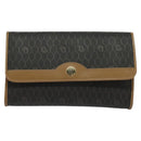 Christian Dior Honeycomb Canvas Chain Shoulder Bag PVC Black Gold Auth EC097-13