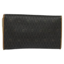 Christian Dior Honeycomb Canvas Chain Shoulder Bag PVC Black Gold Auth EC097-2