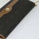 Christian Dior Honeycomb Canvas Chain Shoulder Bag PVC Black Gold Auth EC097-6