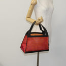 CHANEL Hand Bag Nylon Red CC Auth EC1000-25