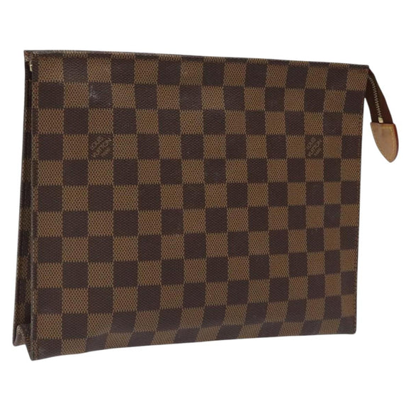 LOUIS VUITTON Damier Ebene Poche Toilette 26 Pouch N47543 LV Auth EC1007