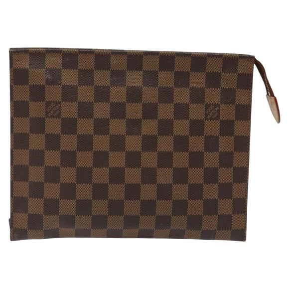LOUIS VUITTON Damier Ebene Poche Toilette 26 Pouch N47543 LV Auth EC1007
