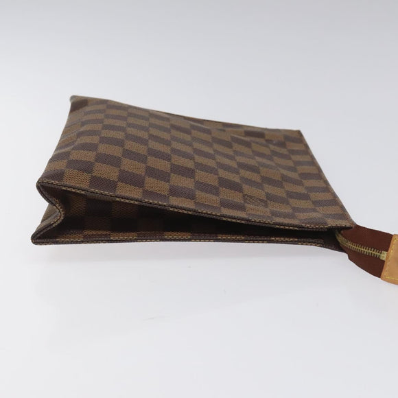 LOUIS VUITTON Damier Ebene Poche Toilette 26 Pouch N47543 LV Auth EC1007