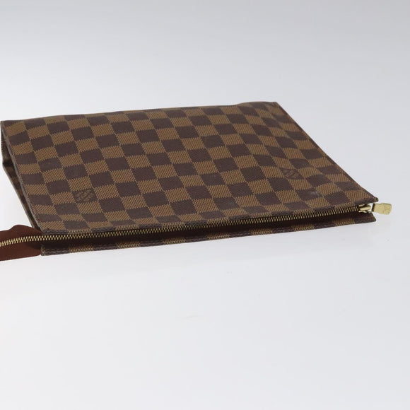 LOUIS VUITTON Damier Ebene Poche Toilette 26 Pouch N47543 LV Auth EC1007